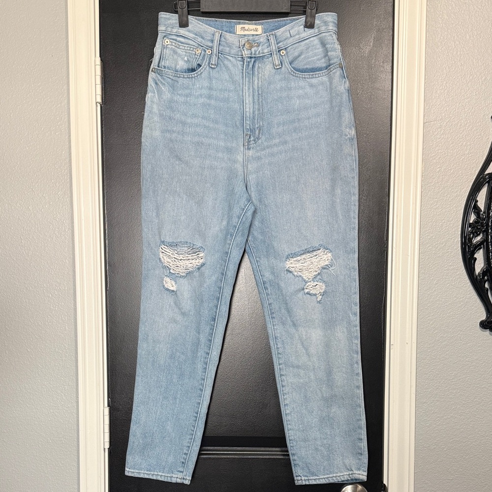 Madewell Light Wash High-Rise Ripped Jeans